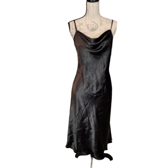 Bebe Satin Cowl Neck Slip Dress - Picture 2 of 7